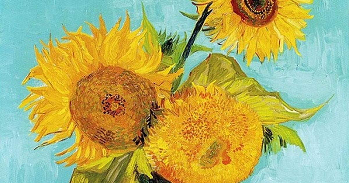 Một trong những bức tranh Hoa Hướng Dương trong loạt tranh Arles của họa sĩ Van Gogh, trưng bày tại một bảo tàng nghệ thuật.